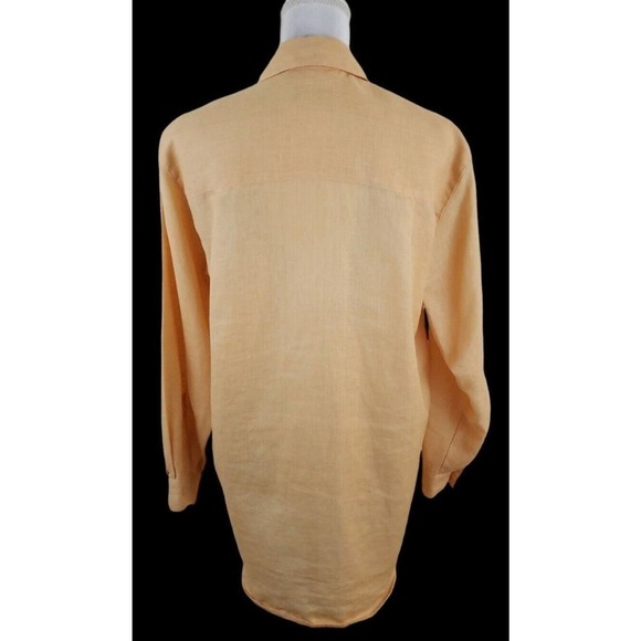 Liz Claiborne ~Woman Size S~ Yellow 100% Linen Shirt Blouse Boho/Beach Tunic. - Picture 9 of 16